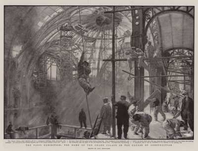 La Exposición de París, la Cúpula del Gran Palacio en Construcción de Charles Paul Renouard